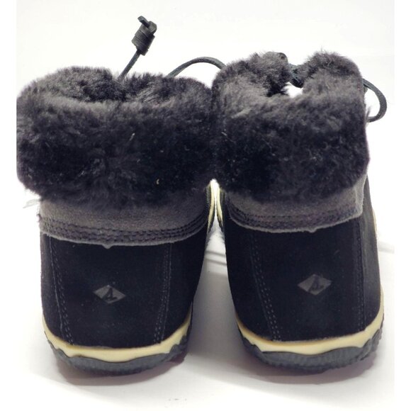 NWB Sperry Top Sider Women's Black Suede Elayna Duck Boot Slipper Size 8M 600 - Picture 6 of 9
